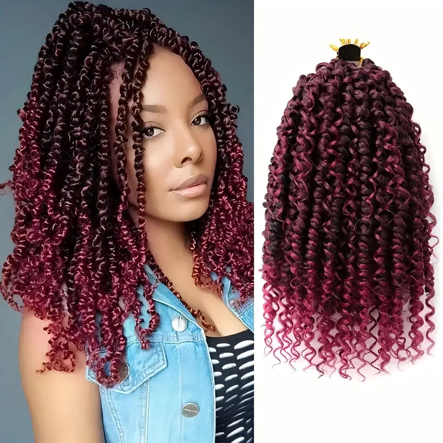 High-Temperature Synthetic Fiber Boho Passion Twist Crochet Wig Cross-Border Popular Single Weft Hair