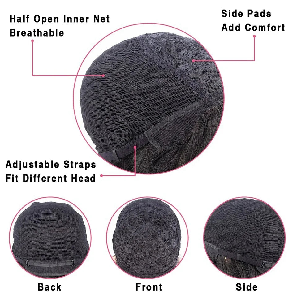 Double Drawn Short Bob Wig With Bangs Human Hair Bone Straight Vietnamese 100% Human Hair Wigs Full Machine Made Glueless Wigs