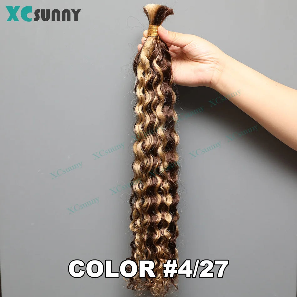 Bulk Human Hair For Braiding 4 30 Bulk Curly Human Hair For Boho Braids Double Drawn Bundles Wholesale