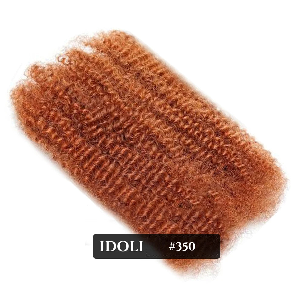 Afro Kinkys Bulk Human Hair for Dreadlocks Extensions Repair Locs Twist Braiding Afro Kinky Human Hair for Locs Natural 12-18