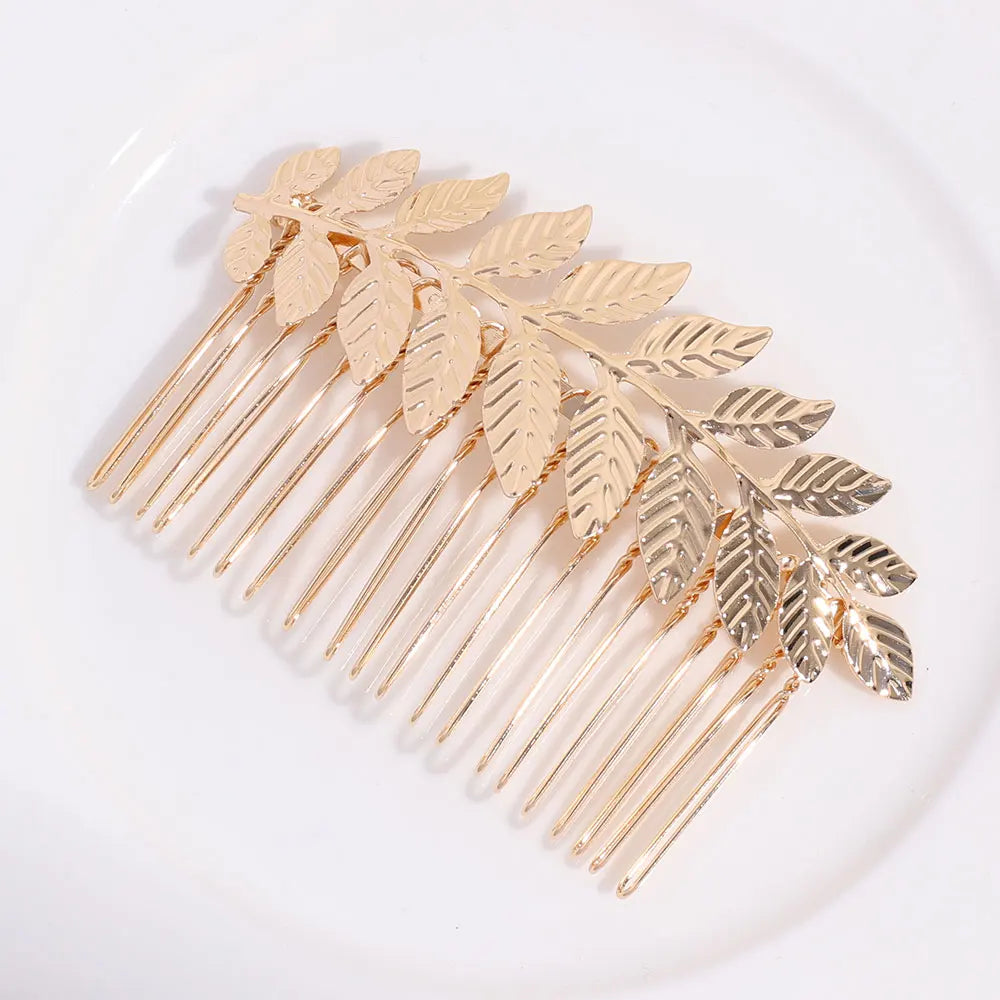 Wedding Hair Accessories Leaf Hair Clips for Women Fashion Crystal Bride Headdress Hairpin Crystal Hair Combs Girls Jewelry Gift