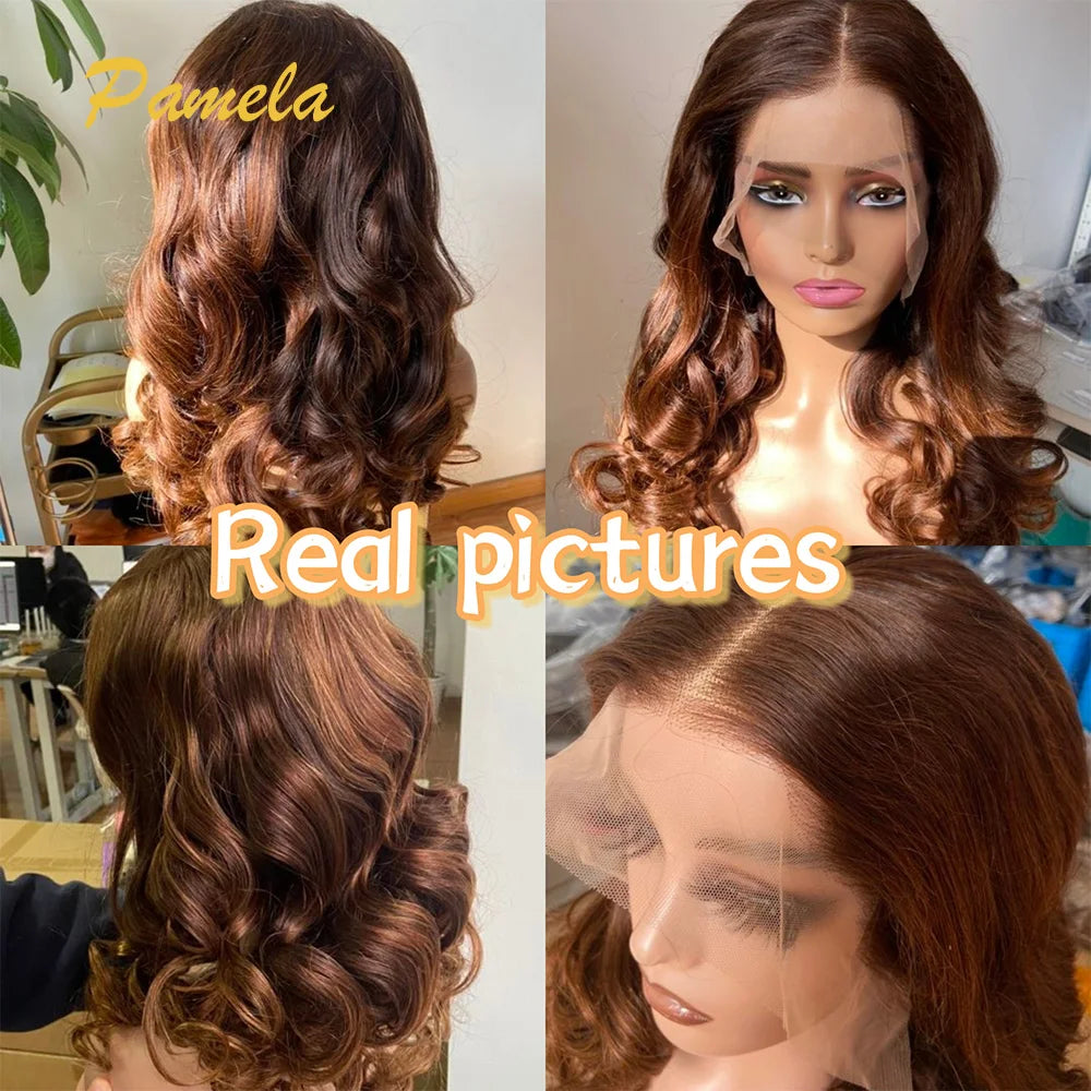 Glueless Wig Preplucked 100% Human Hair Ready To Wear Body Wave 250% Density 13x6 Transparent Lace Frontal Wigs For Women