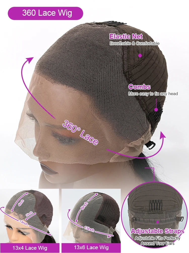 300% Density 13x6 360 Full Loose Deep Wave Hd Lace Frontal Wig 40 46Inch Curly Human Hair Lace Front Wigs Brazilian For Women