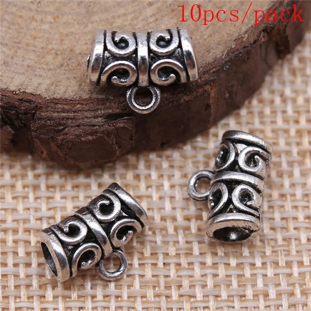 African Hair Braid Tube Metal Hollow Hair Dread Bead Dreadlock Cuffs Charms For Jewelry Making DIY Pendants For Gift Bulk