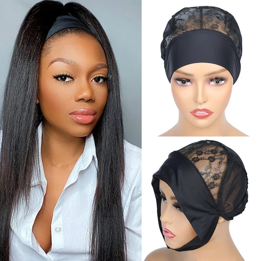 Wig Cap for Headband Wig 1 PCS  For Edges Wig Net Cap Weaving Caps Headwrap Wigs Caps For Making Wigs With Adjustable Band