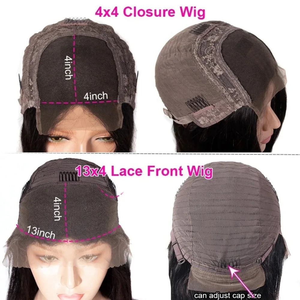 Bob Wig Human Hair 13x4 Frontal Lace Wig Body Wave HD Lace Front Wigs Human Hair Pre Plucked Bob Wigs for Women Natural Black