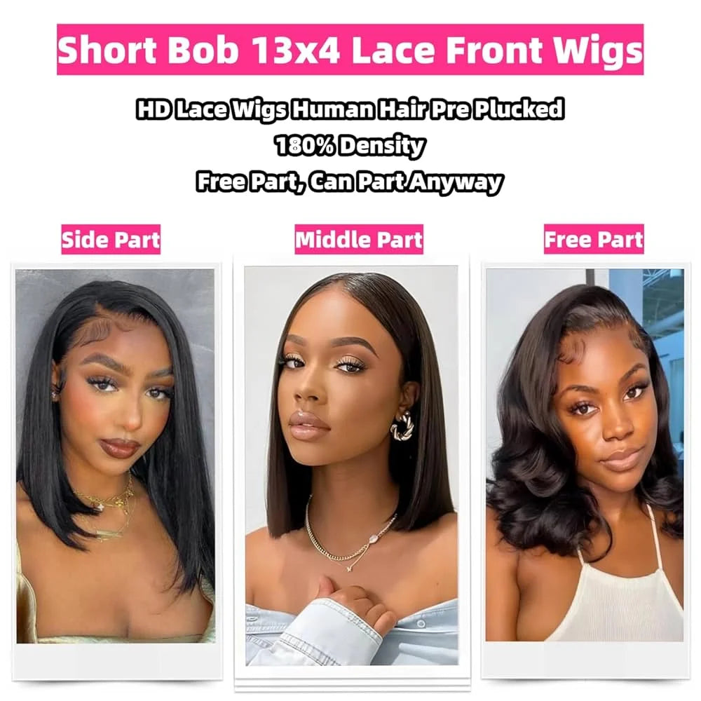 Glueless Bob Hair Wig Human Hair Ready To Wear Straight Transprent 4x4 Lace Closure Wigs For Women Glueless Wigs Human Hair