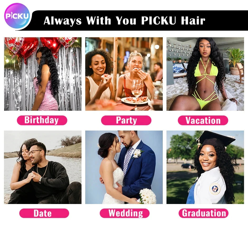 Wear And Go Glueless Wig Ombre Highlight Deep Water Wave 6x4 Hd Lace Glueless Pre Plucked Human Wigs Ready To Go Curly Wig 100%