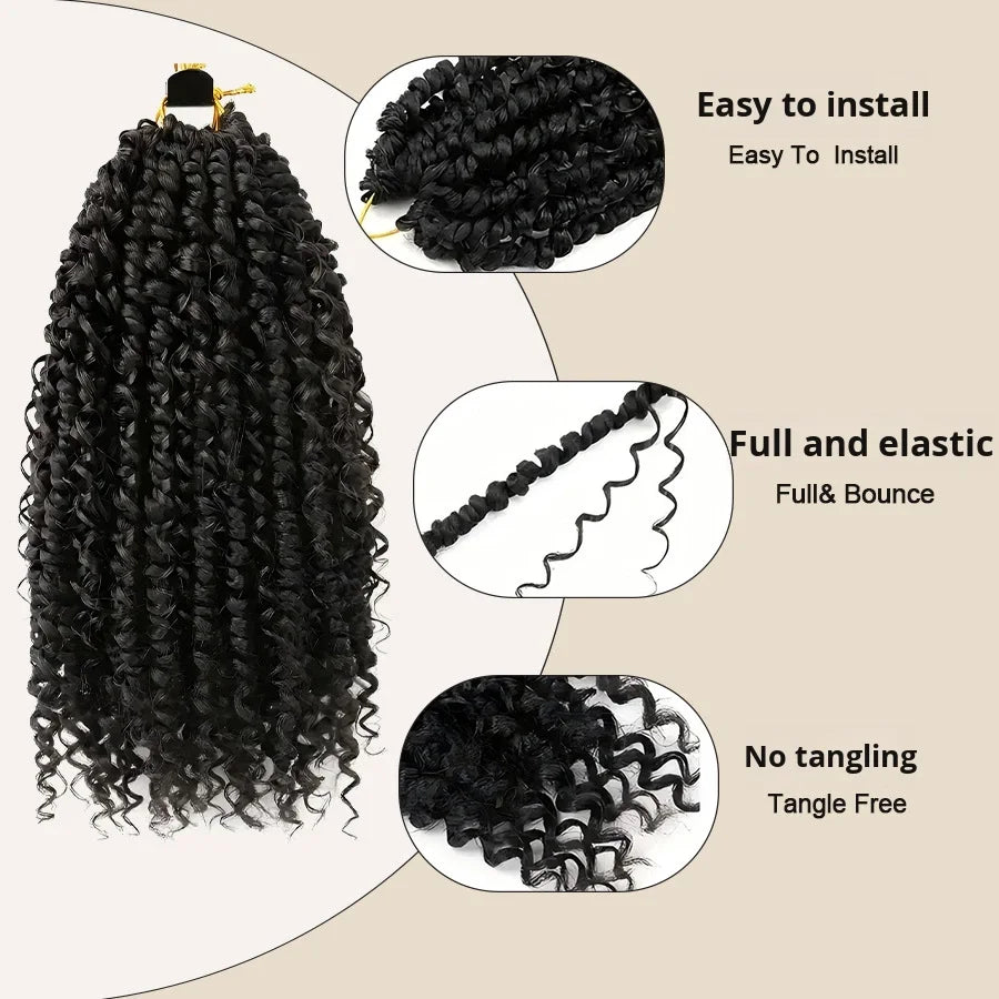 High-Temperature Synthetic Fiber Boho Passion Twist Crochet Wig Cross-Border Popular Single Weft Hair