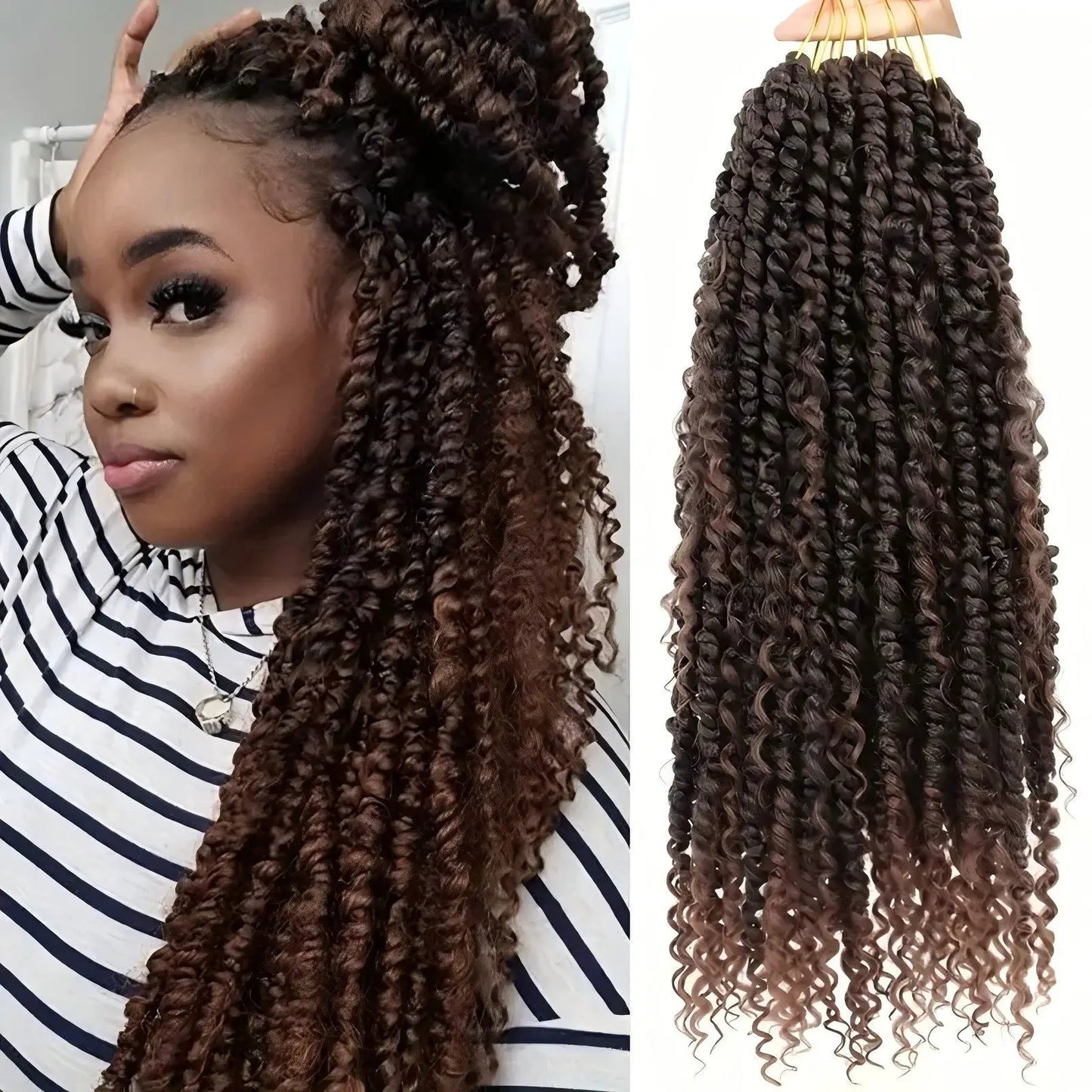 High-Temperature Synthetic Fiber Boho Passion Twist Crochet Wig Cross-Border Popular Single Weft Hair