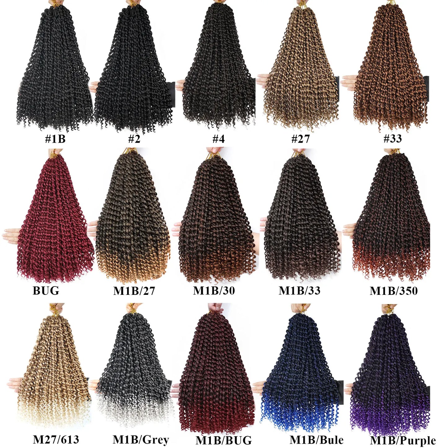 Crochet Hair  Water Wave  Passion Twist Wavy Braiding Hair Ombre Synthetic Passion Twist for Distressed Butterfly Locs