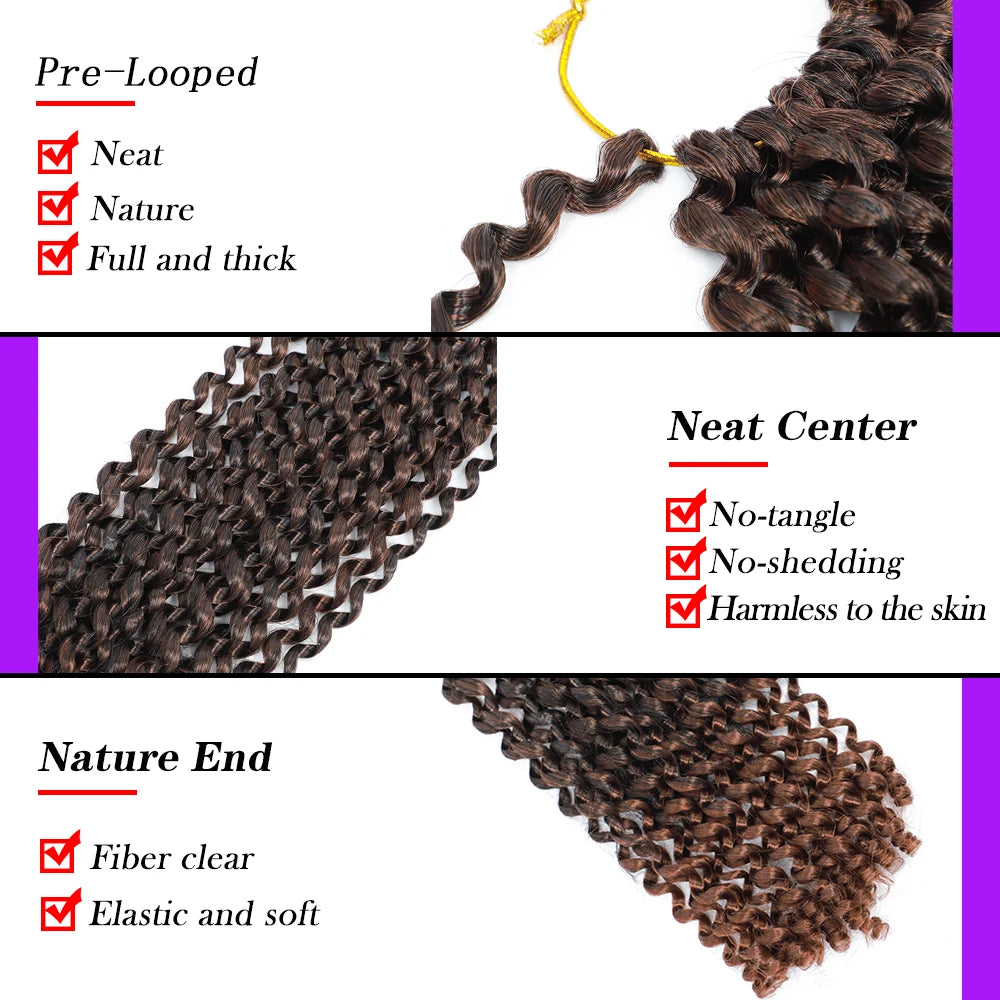 Crochet Hair  Water Wave  Passion Twist Wavy Braiding Hair Ombre Synthetic Passion Twist for Distressed Butterfly Locs