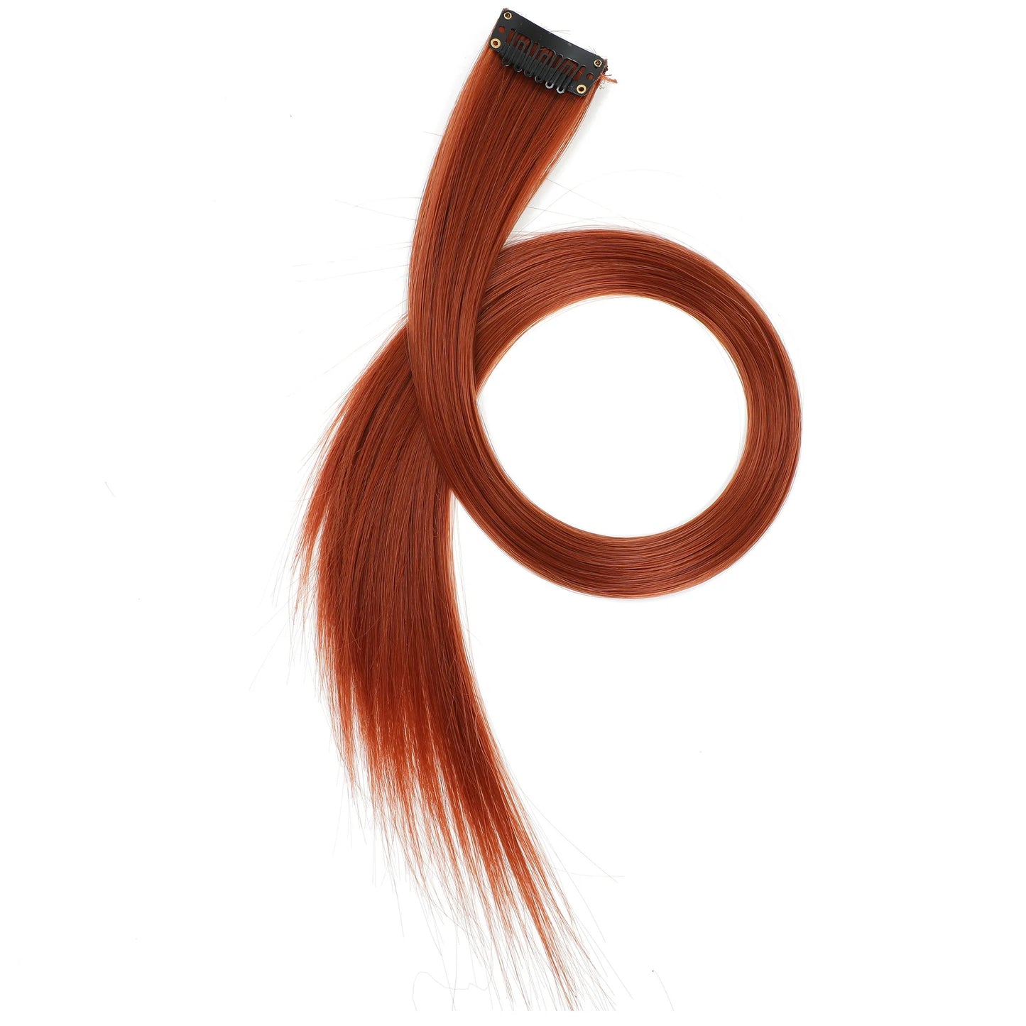 Colored Clip in Hair Extensions 22 Inch Straight Syntactic Pink Color Hairpiece Rainbow Party Highlights for Women Girls Kids