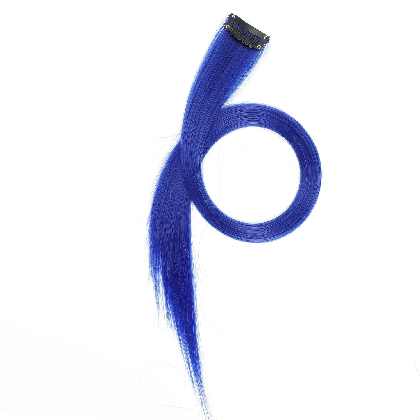 22 inch Colored Hair Extensions Straight Hairpiece 6pcs Colorful Hair Party Highlights Clip in Long Synthetic for Girls Women