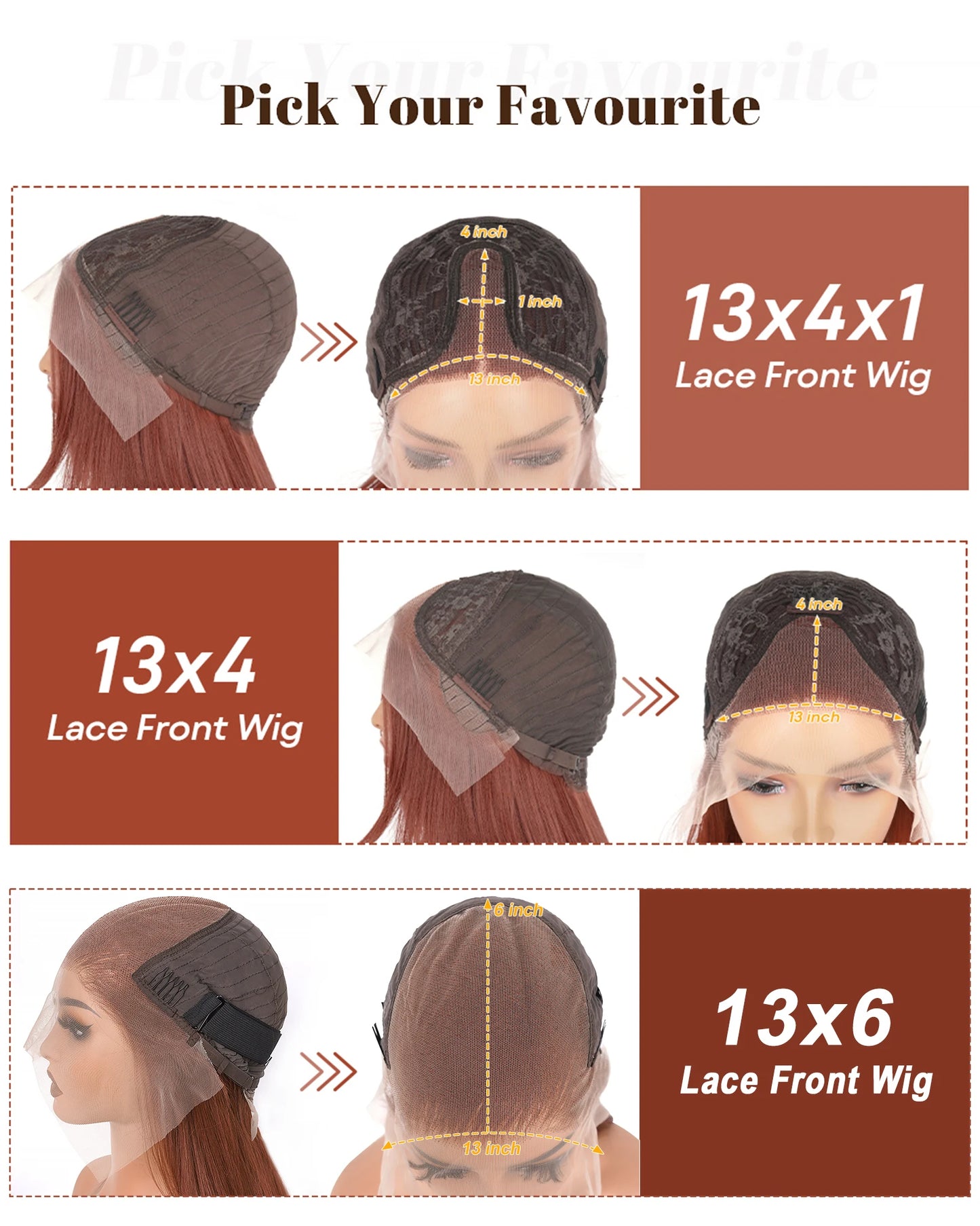 HD Straight Lace Front Wig Layered Wigs Reddish Brown Layered Cut Lace Wigs Copper Red Synthetic Butterfly Haircut Glueless Wigs