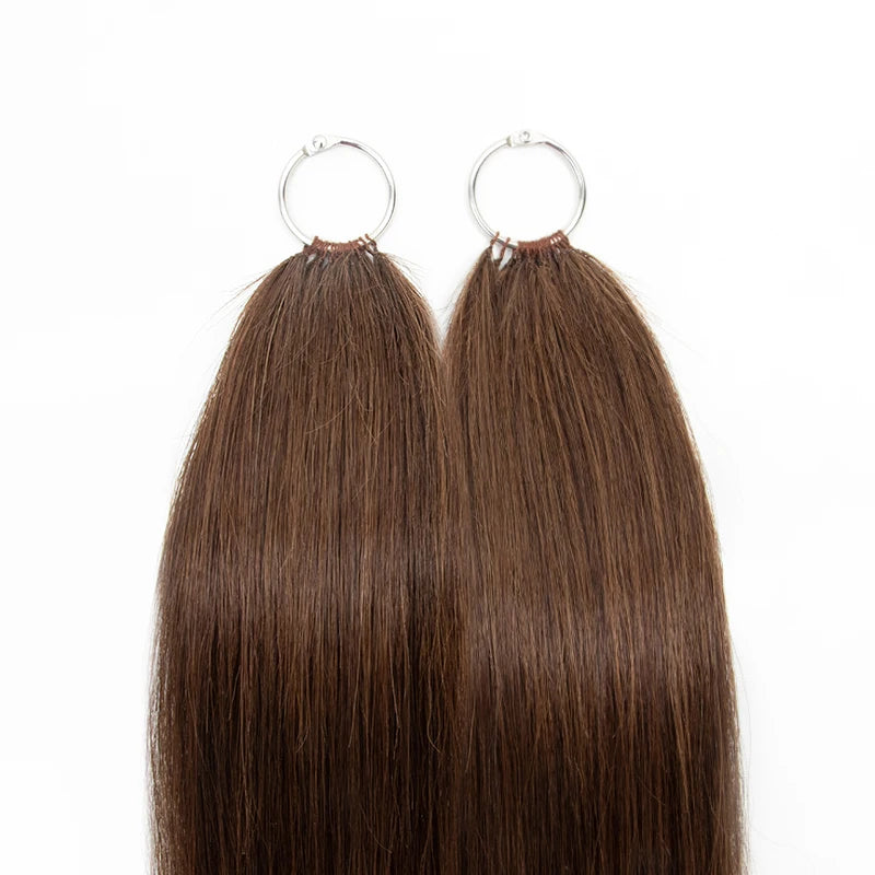 Feather Line Hair Extensions Natural Human Hair Machine Remy Invisible Micro Interface With Free Braideds 40 strands/Pack