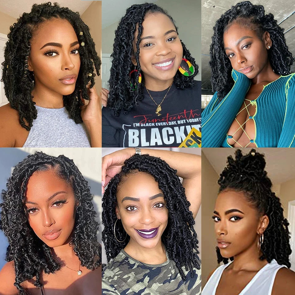 24 18 14 12 Inches Butterfly Locs Crochet Hair Distressed Locs Crochet Braids Butterfly Faux Soft Locs Braiding Hair Extensions