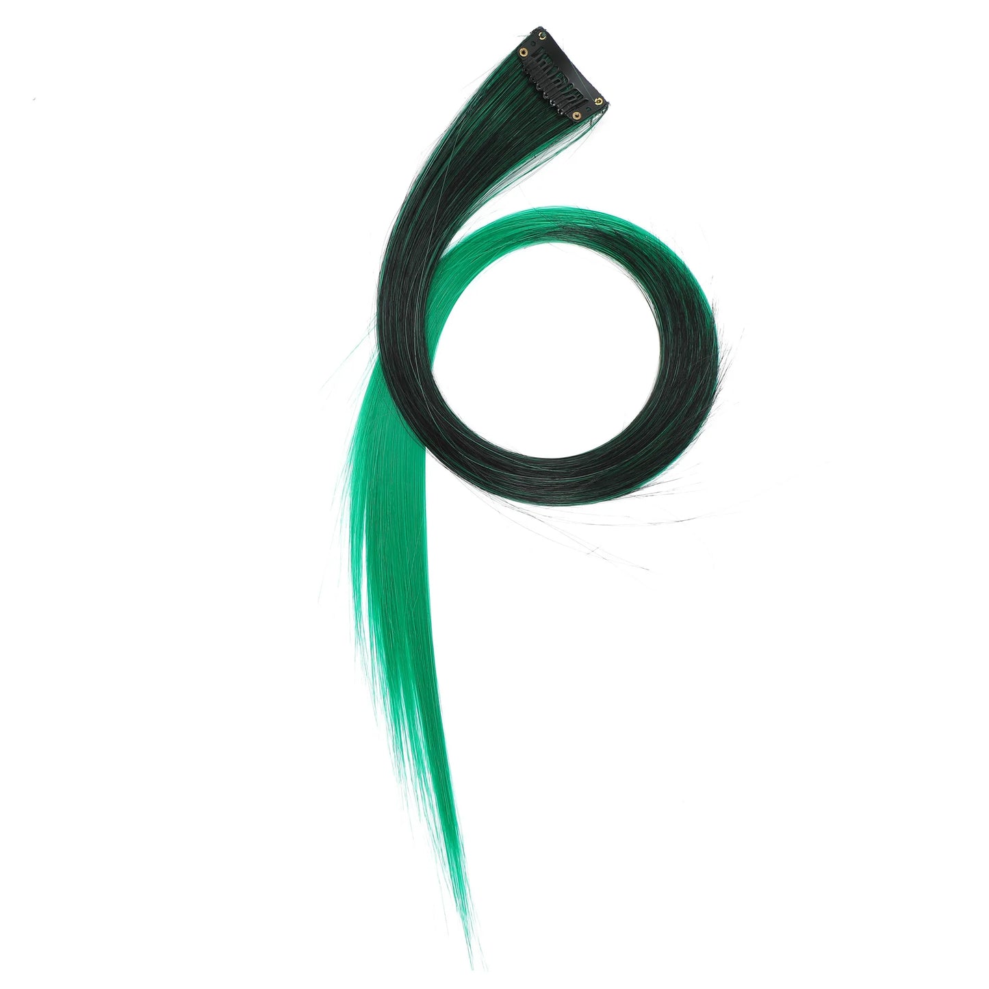 Colored Clip in Hair Extensions 22 Inch Straight Syntactic Pink Color Hairpiece Rainbow Party Highlights for Women Girls Kids