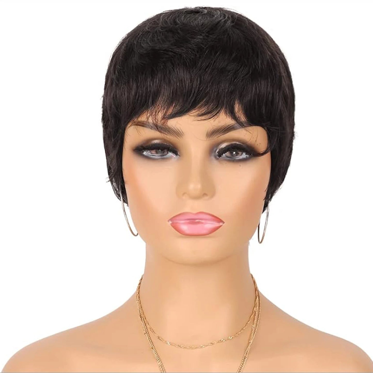 Pixie Cut Human Hair Wig for Black Women Short Layered Pixie Cut Wigs Machine Made Wig Brazilian Virgin Wigs for Women Girls