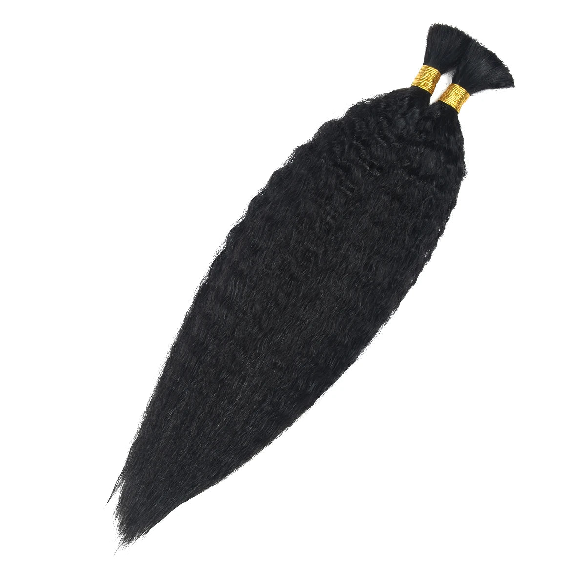 2 Bundles Human Braiding Hair for Boho Braids Brazilian 100% Human Hair Kinky Straight Bulk Human Hair for Braiding 100G