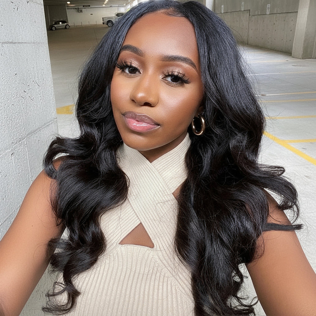 U Part Wig Body Wave Human Hair Wigs 100% Human Hair Brazilian Wavy V Part Wig V Shape Glueless Wig Mininal Leave Out 180Density