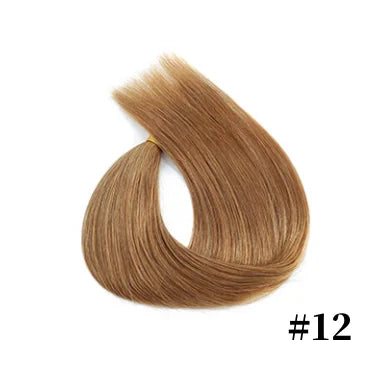 Human Hair Extensions 1.2cm Keratin Natural Straight Hair Extension I Tip Hair Pre Bonded Stick Tip Micro Ring Beans Women Hair