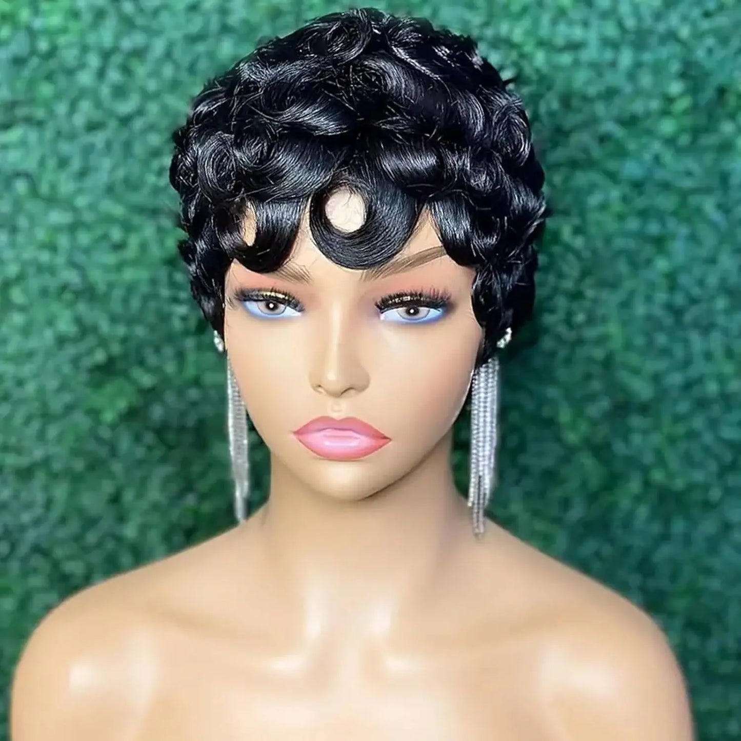 Pixie Cut Wig  Afro Kinky Curly Wig  Bob Wig Human Hair Short Wigs Human Hair Machine Cheveux Remy Hair  Cheveux Naturel Court