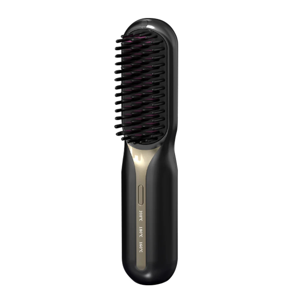 Hair Straightener Hot Comb Multifunctional Straight Comb Brush Professional Negative Ion Anti-Scalding Hair Styling Rechargeable