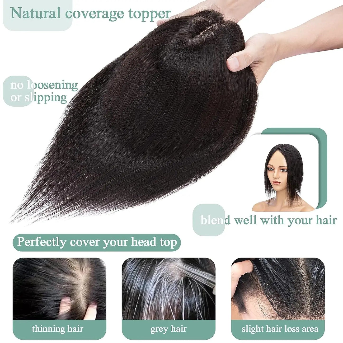 Women Toupee Straight Human Hair Extensions Silk Top Machine Made Toupee Indian Human Hair Replacements Clip in Hair Extensions