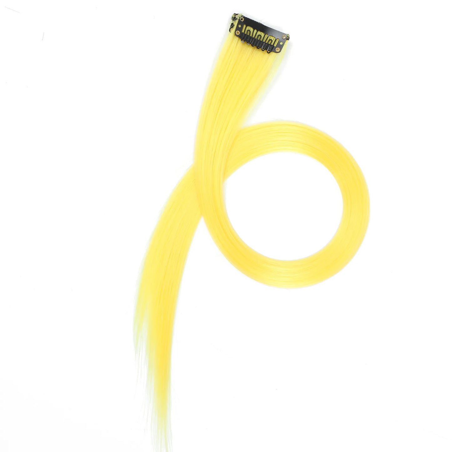 22 inch Colored Hair Extensions Straight Hairpiece 6pcs Colorful Hair Party Highlights Clip in Long Synthetic for Girls Women