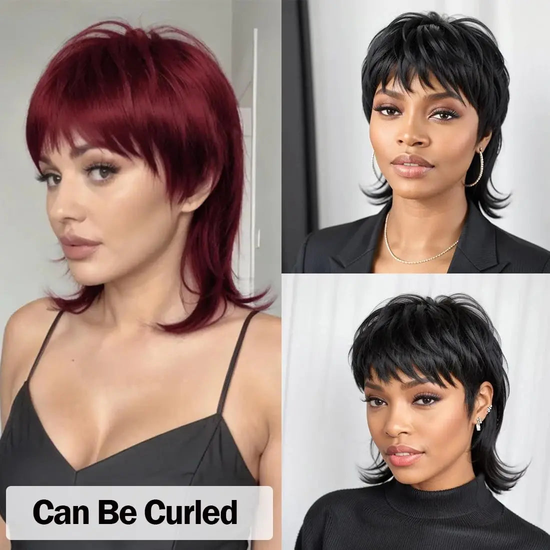 Short Pixie Cut Wigs Wear And Go Glueless Wigs Human Hair Short Straight Bob Wig With Bangs Black Brazilian Full Machine Wig