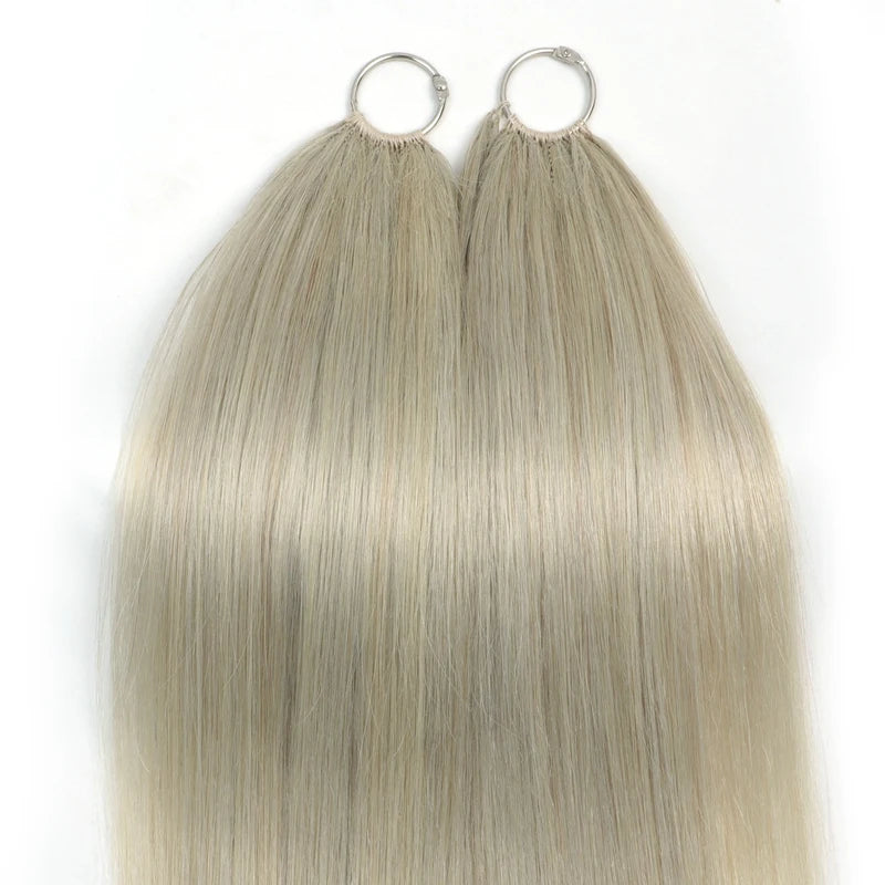 Feather Line Hair Extensions Natural Human Hair Machine Remy Invisible Micro Interface With Free Braideds 40 strands/Pack