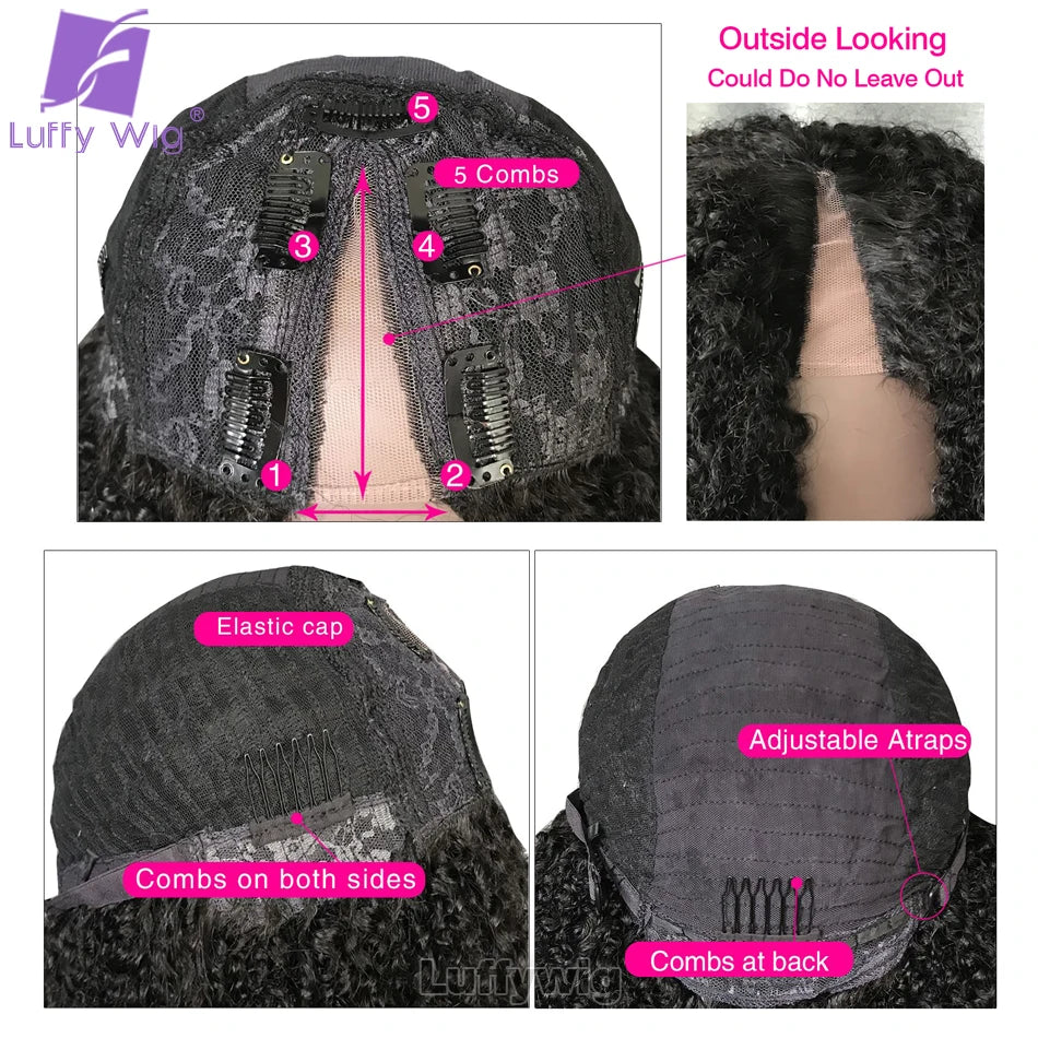 U Part Wig Body Wave Human Hair Wigs 100% Human Hair Brazilian Wavy V Part Wig V Shape Glueless Wig Mininal Leave Out 180Density