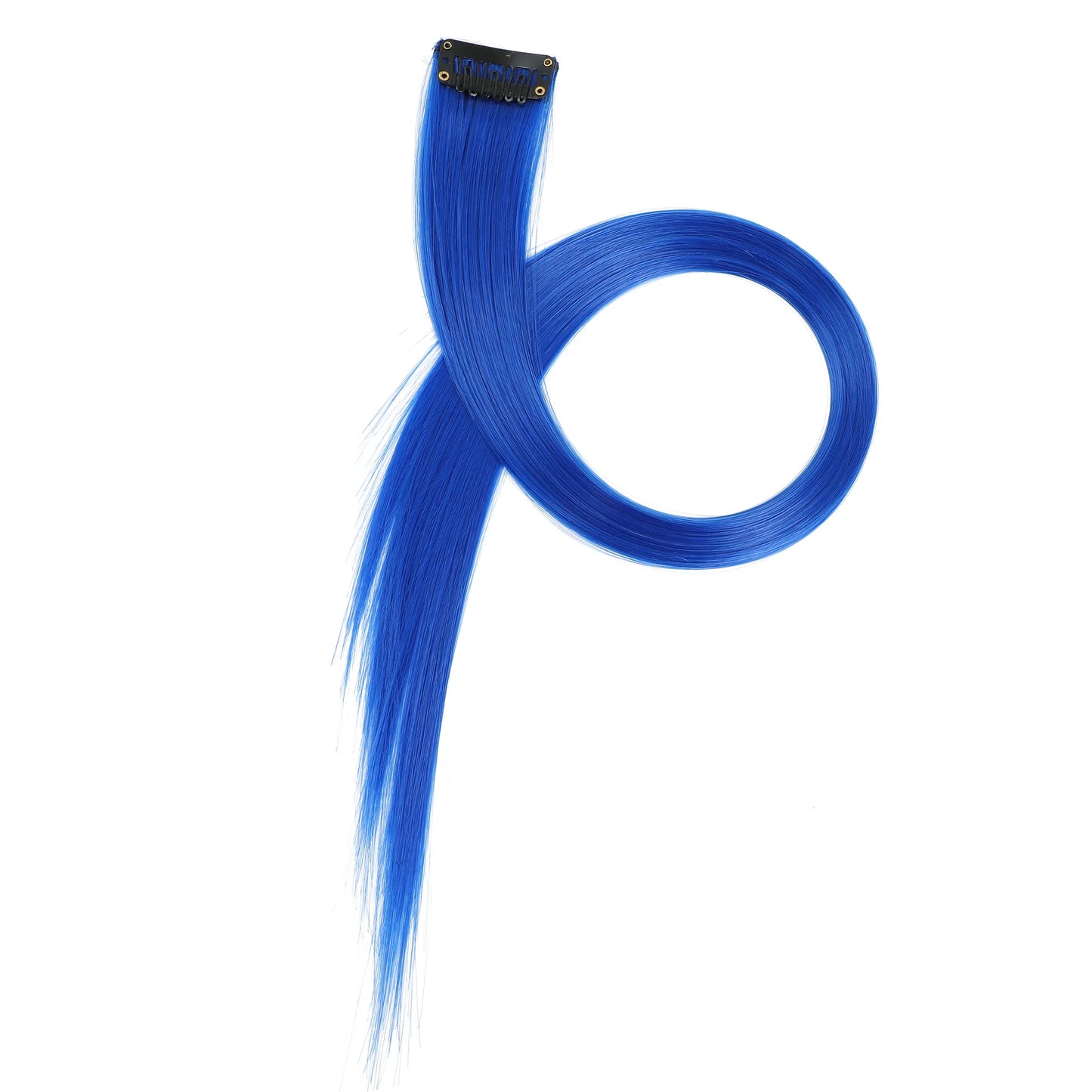 Colored Clip in Hair Extensions 22 Inch Straight Syntactic Pink Color Hairpiece Rainbow Party Highlights for Women Girls Kids