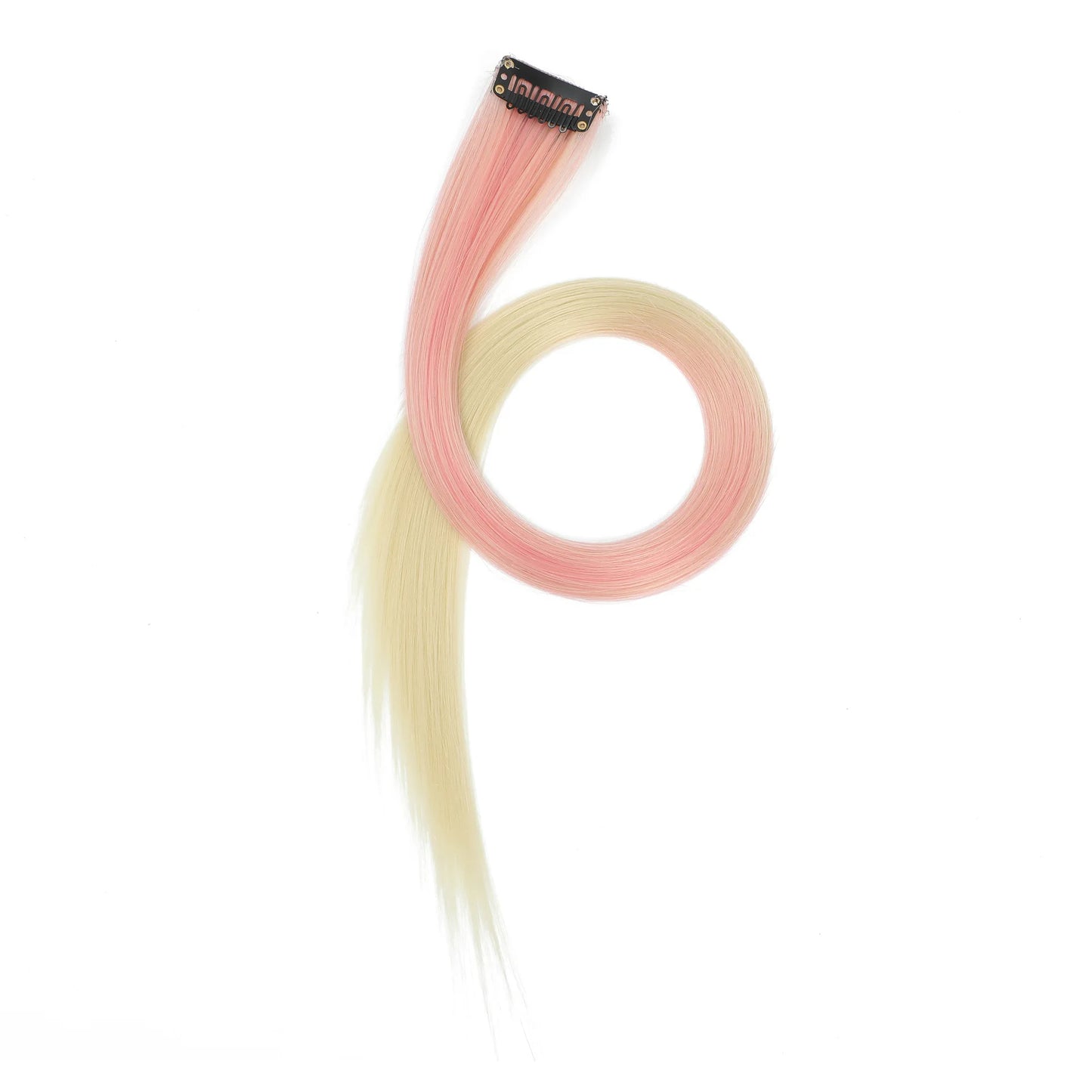 22 inch Colored Hair Extensions Straight Hairpiece 6pcs Colorful Hair Party Highlights Clip in Long Synthetic for Girls Women