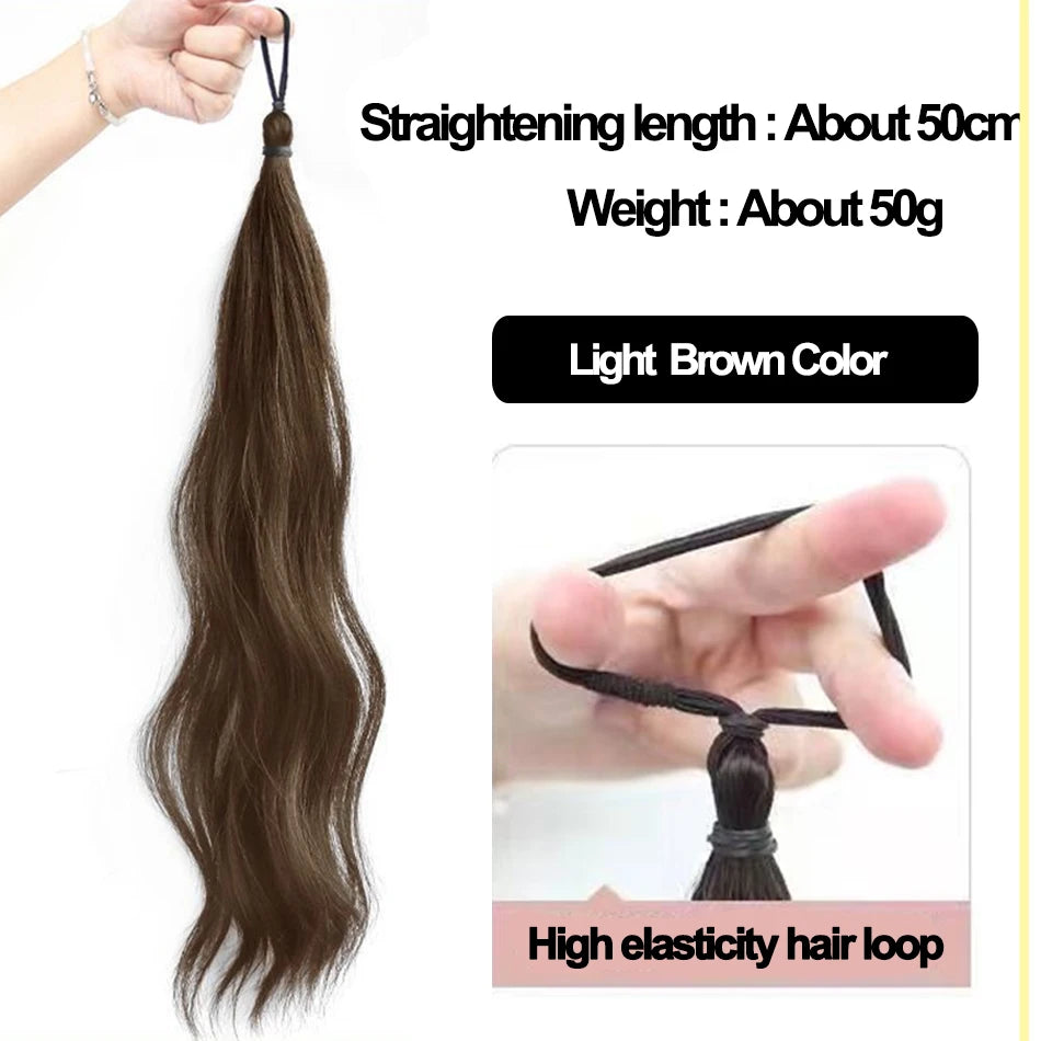 50cm Synthetic Self-Winding Ball Head Wig Hair Bundle Female Hightlight DIY Bun Hair Bundle To Increase Hair Volume Bud Hair Bun