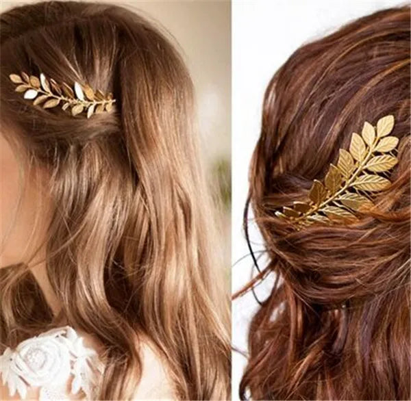 Wedding Hair Accessories Leaf Hair Clips for Women Fashion Crystal Bride Headdress Hairpin Crystal Hair Combs Girls Jewelry Gift