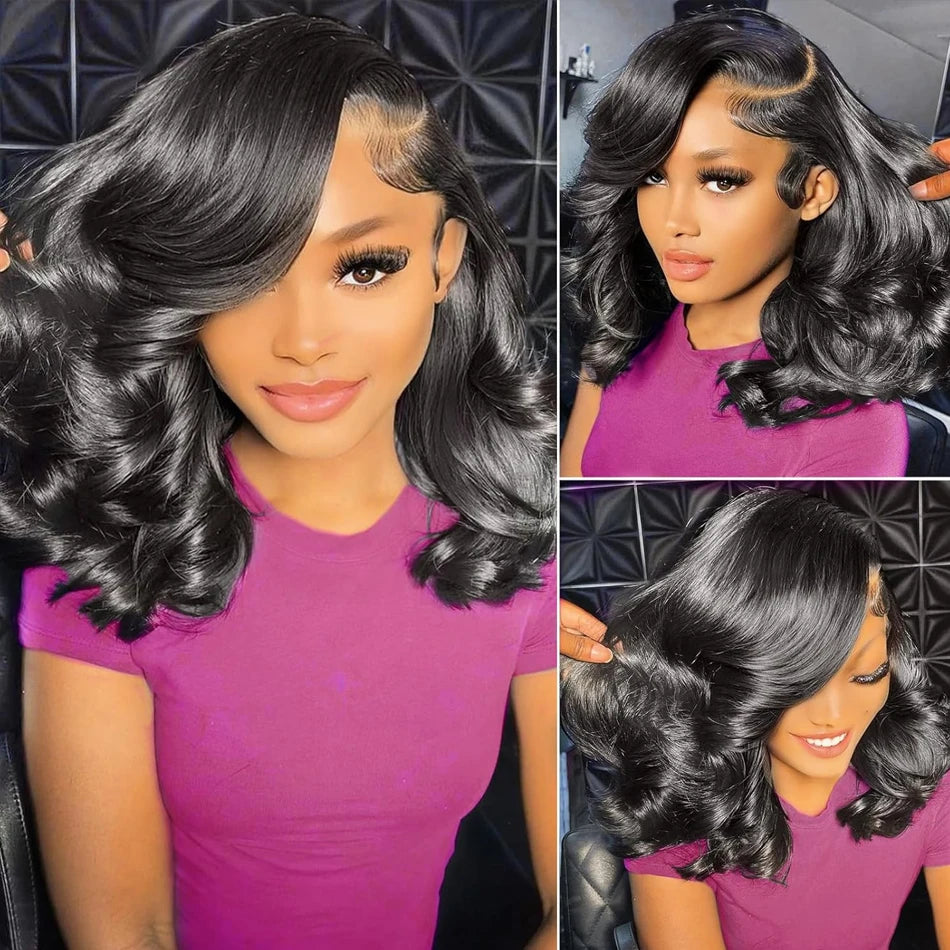 250% Brazilian Human Hair Wig Loose Wave Short Bob Wig Body Wave 13X4 HD Lace Frontal Wig Human Hair Wigs For Black Women