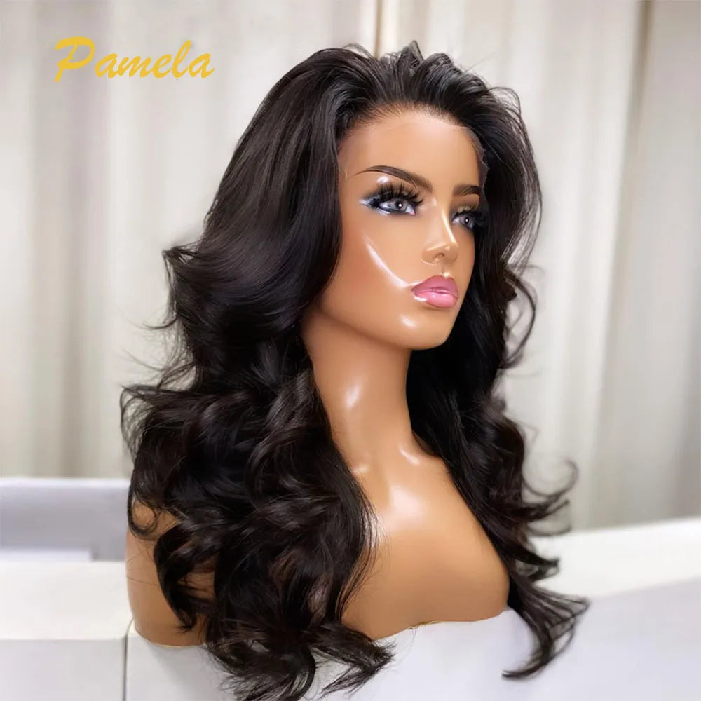 Glueless Wig Preplucked 100% Human Hair Ready To Wear Body Wave 250% Density 13x6 Transparent Lace Frontal Wigs For Women