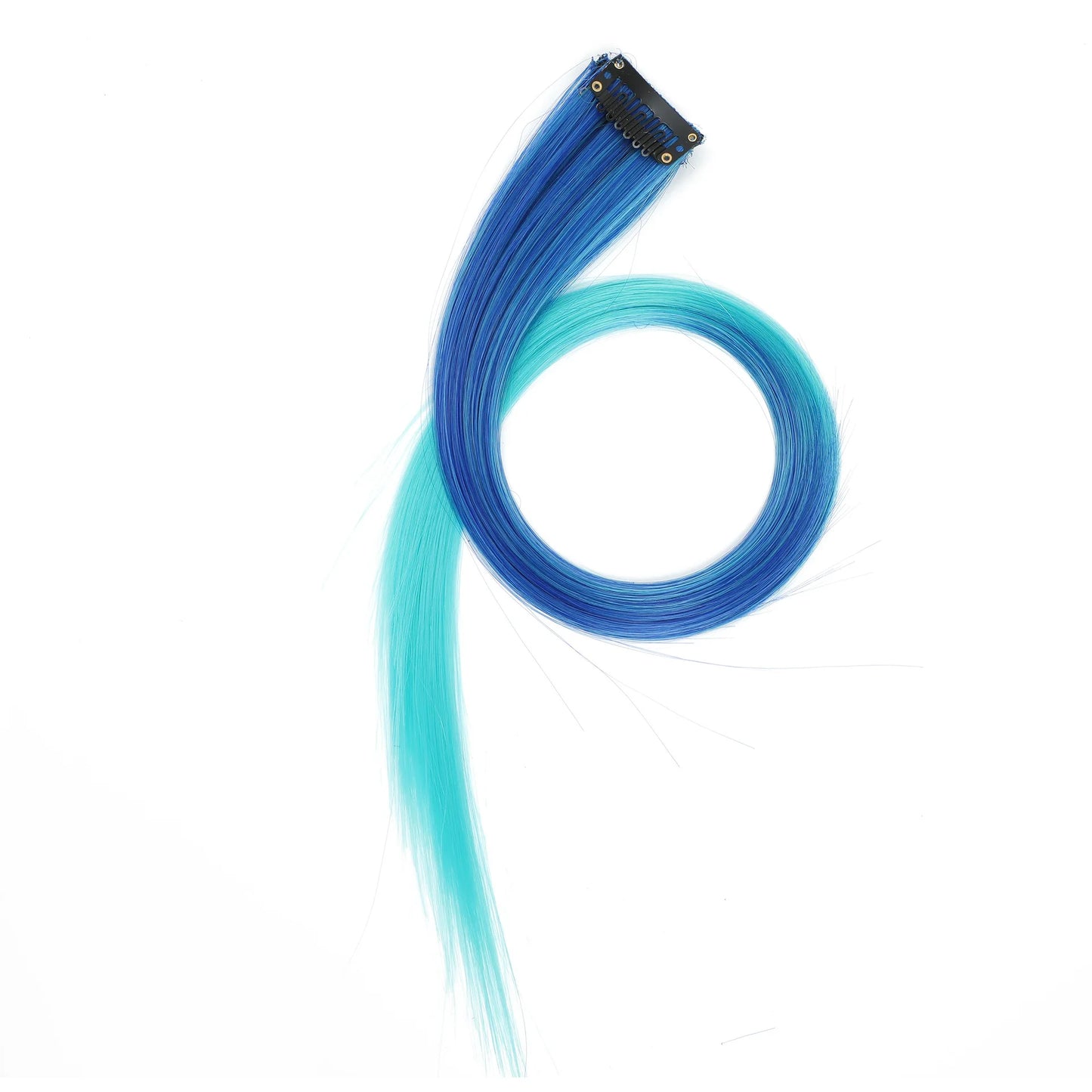 22 inch Colored Hair Extensions Straight Hairpiece 6pcs Colorful Hair Party Highlights Clip in Long Synthetic for Girls Women