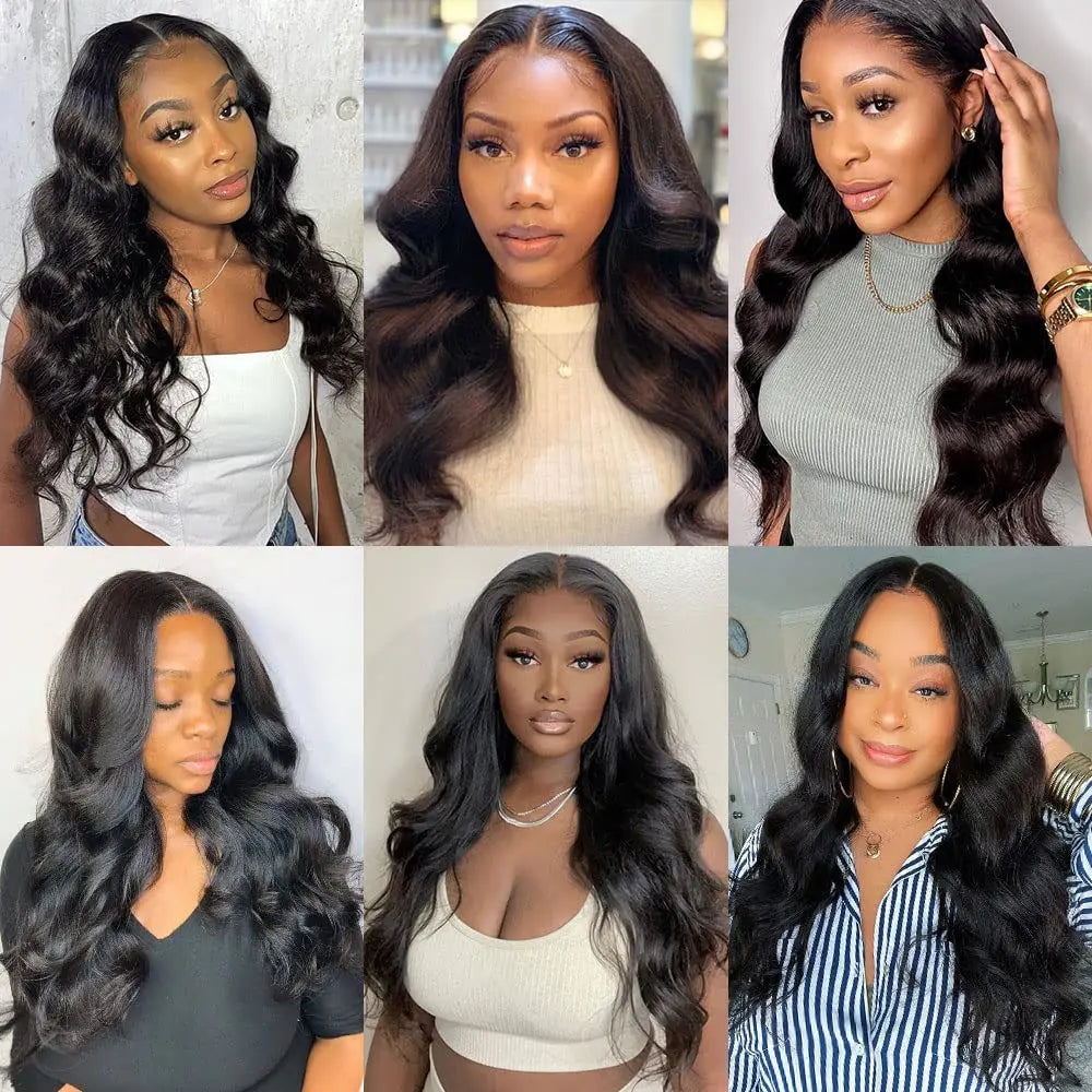 Glueless Wig Preplucked 100% Human Hair Ready To Wear Body Wave 250% Density 13x6 Transparent Lace Frontal Wigs For Women