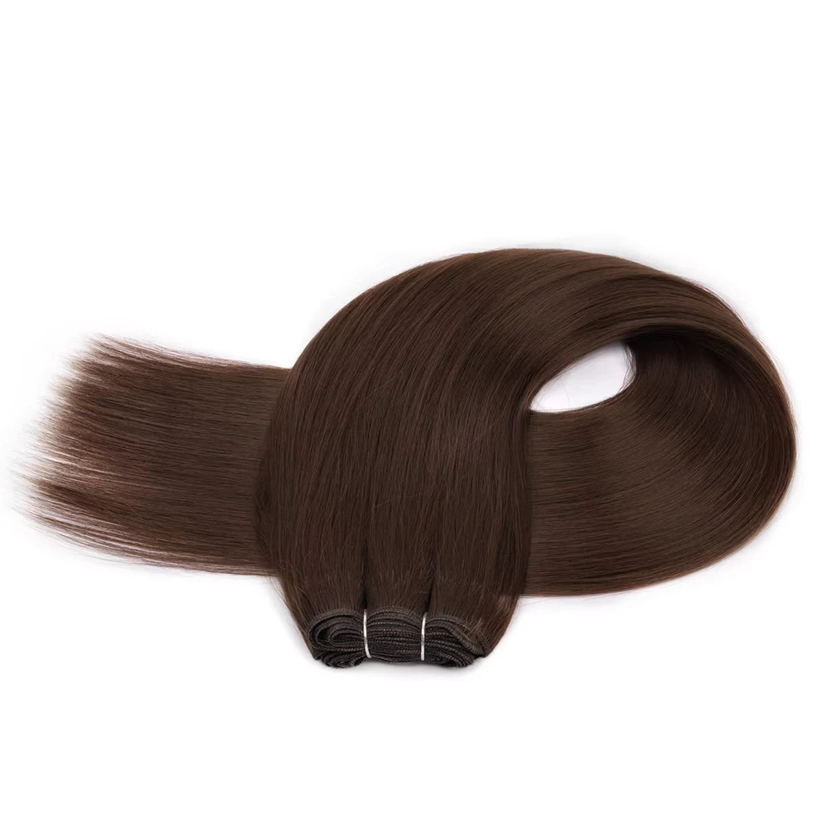 Straight Hair Extensions Synthetic Smooth Ombre Hair Weaving 26 inches brown Synthetic Straight Hair Bundles Full To End