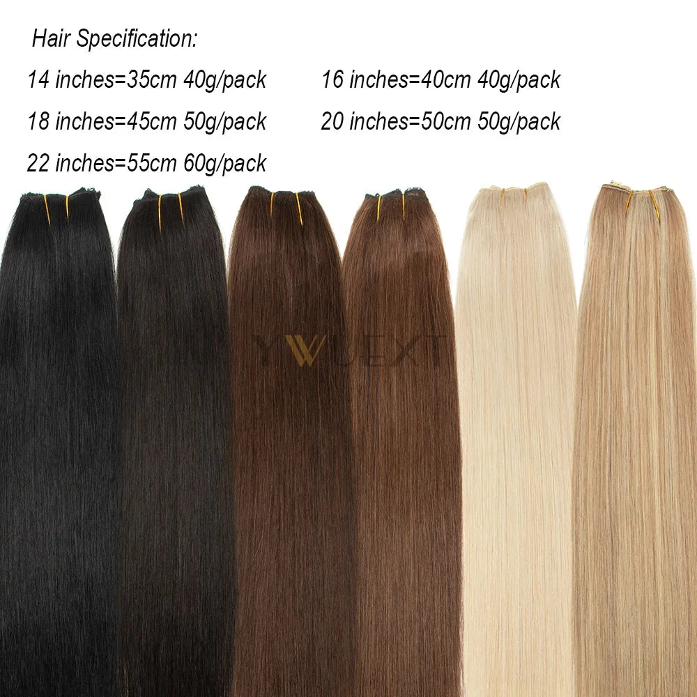 Human Hair Ponytail Extensions Straight 14-22 inches Natural Machine Remy Wrap Clip In Hair Extension 40g-60g/pack for Women