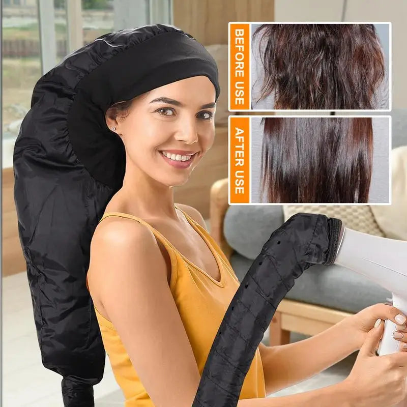 Hair Dryer Bonnet Hooded Hair Styling Blow Dryer Bonnet Dryer Hat Attachment For Long Hair Curly Hair Braids And High-Volume