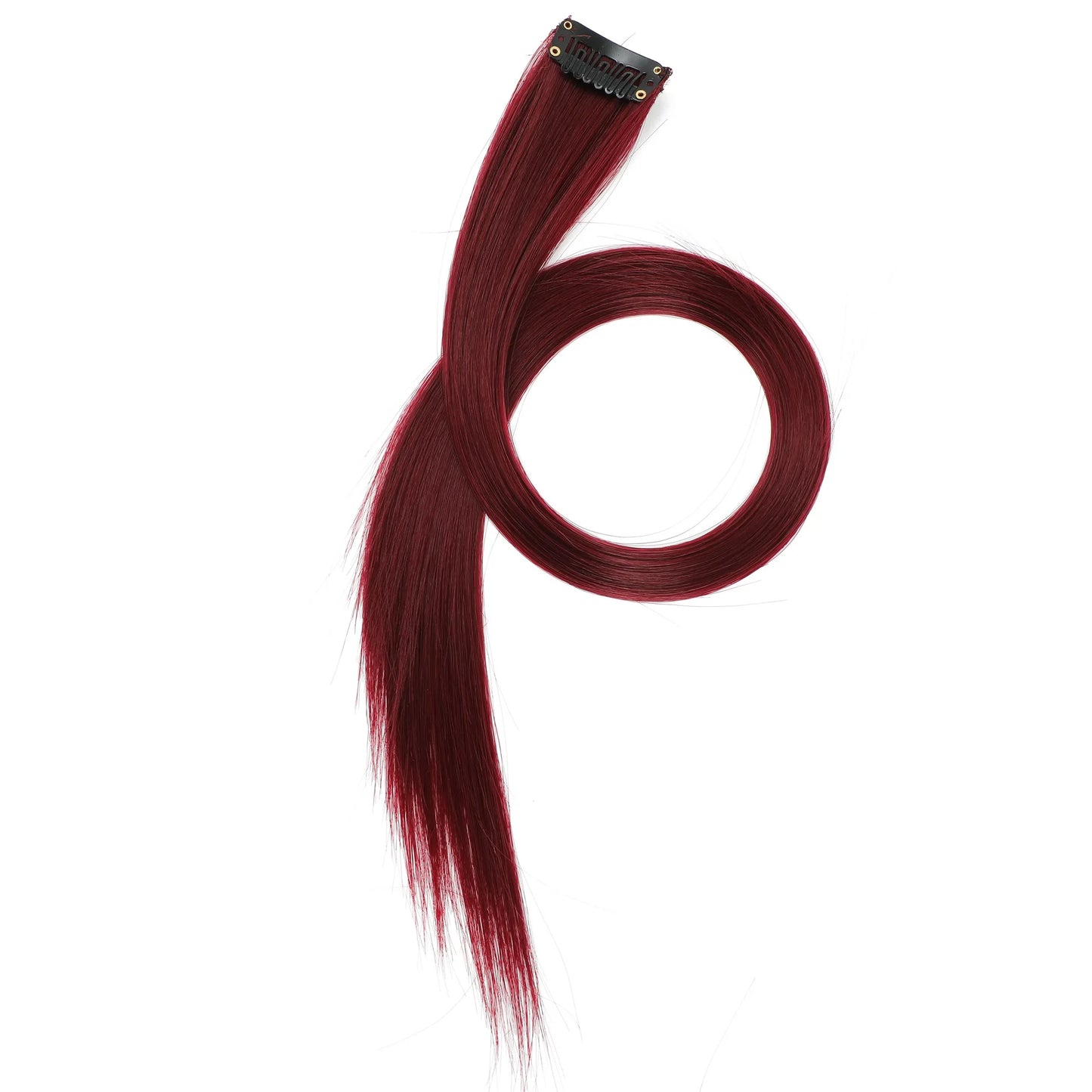 22 inch Colored Hair Extensions Straight Hairpiece 6pcs Colorful Hair Party Highlights Clip in Long Synthetic for Girls Women