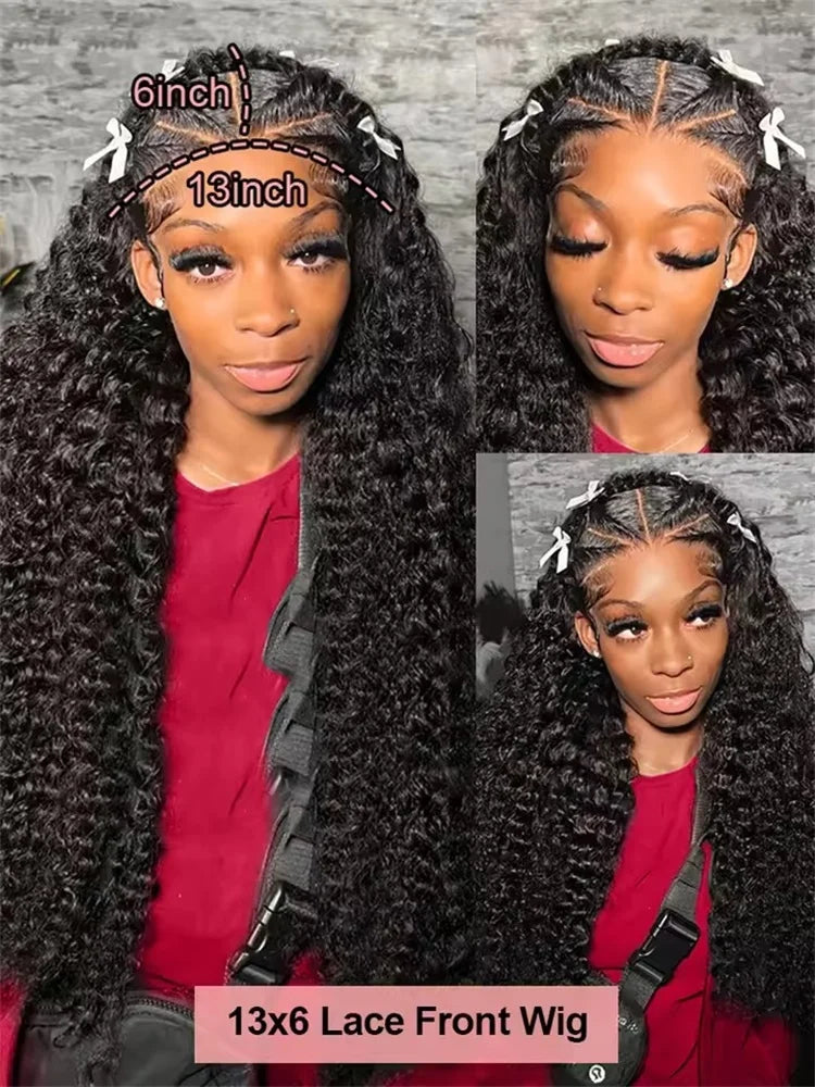 300% Density 13x6 360 Full Loose Deep Wave Hd Lace Frontal Wig 40 46Inch Curly Human Hair Lace Front Wigs Brazilian For Women