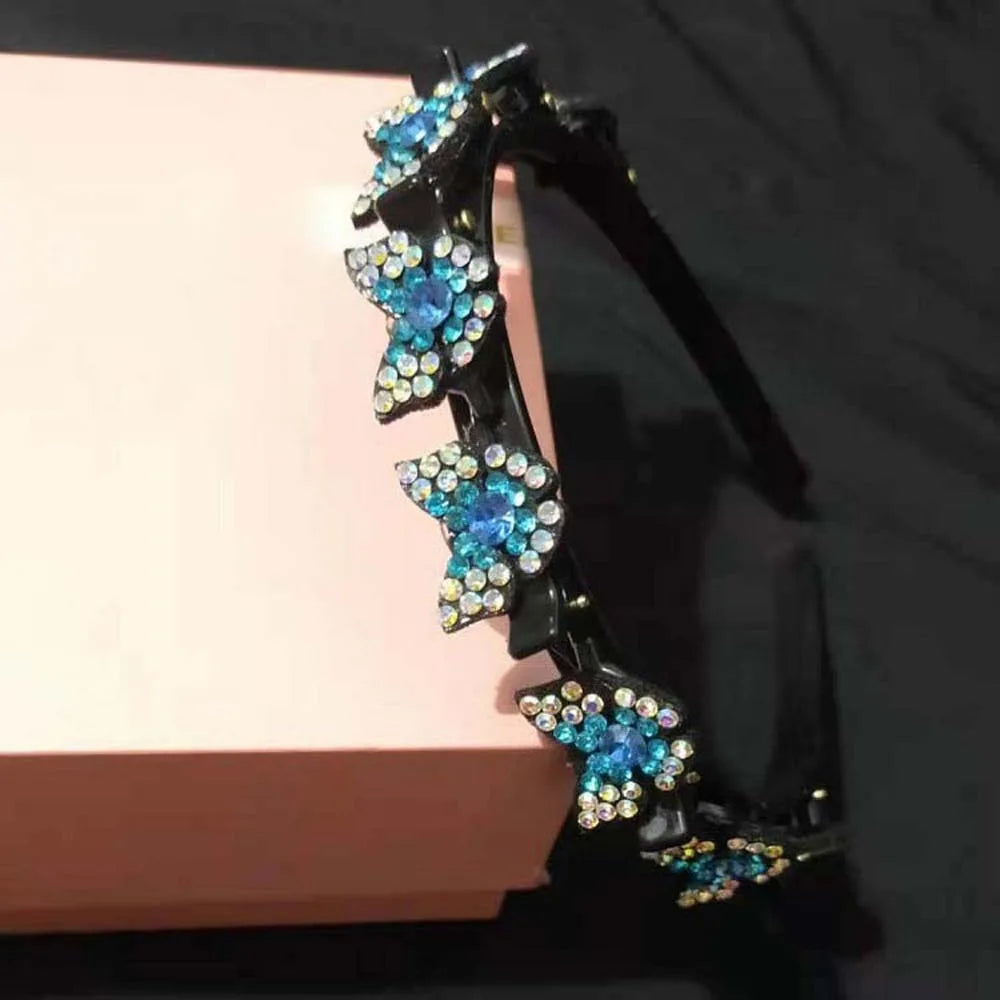 Hair Accessories Elegant Hair Bands with Clips Shiny Sweet Women Butterfly Hair Hoop Hair Weaving Tool Headwear Hairband Gifts