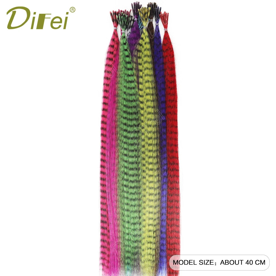 Synthetic Wig Extensions for Women 10 Strands/Pack Colorful Feather Hair Extensions Wig Accessories Suitable for Daily Wear