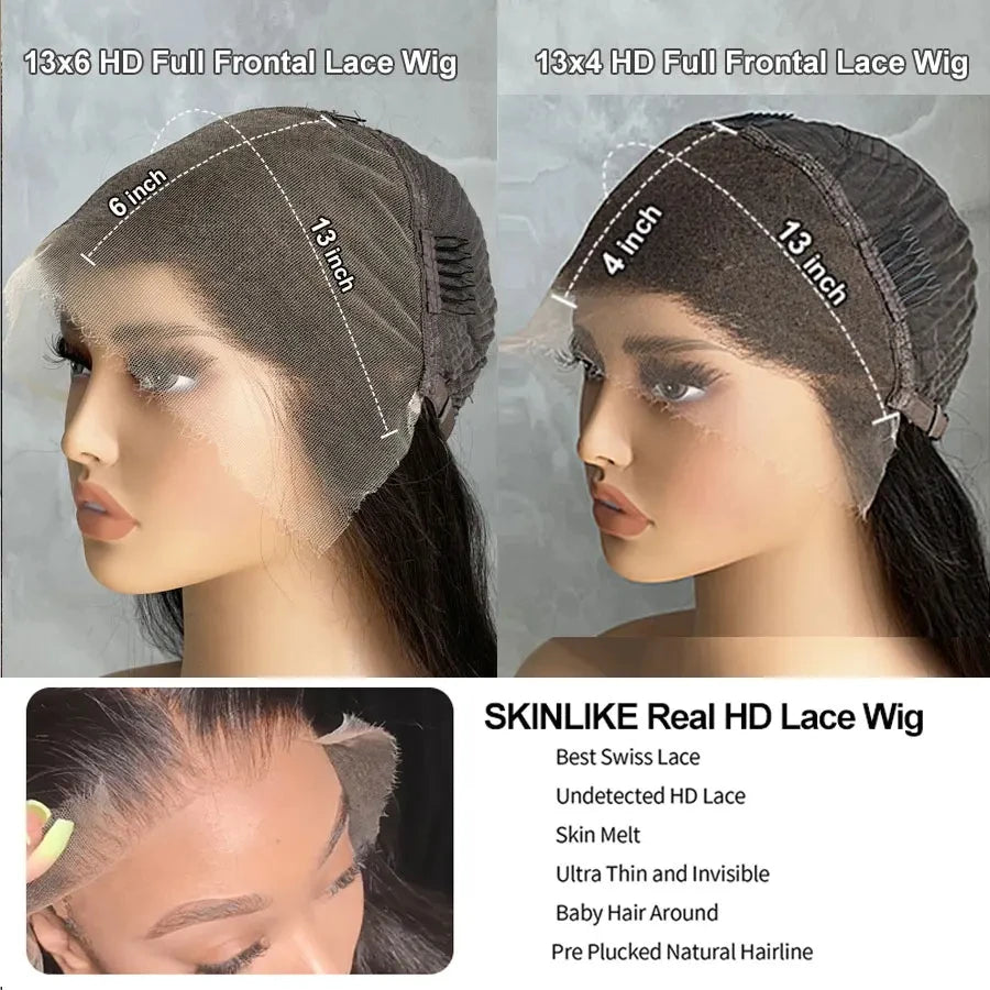 250% Density 100 Human Hair Wig 13x6 Real HD Lace Front Human Hair Glueless Wigs Preplucked Princess Woman Wigs Ready To Wear
