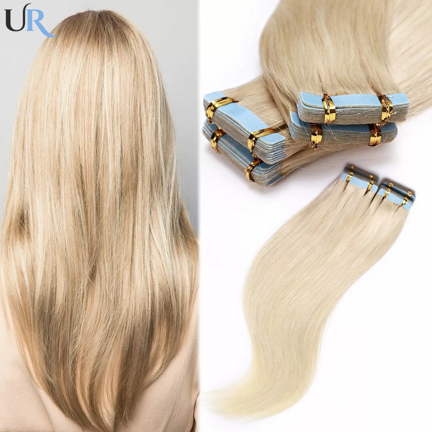 Human Hair Extension For Women Tape IN Hair Extensions Bonded Hairpieces Capsules Microlink Capsules Natural Straight Hair 20PCS